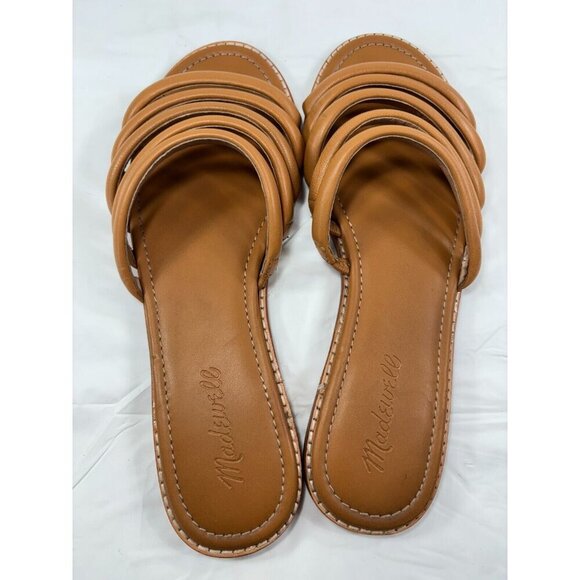 Madewell Addie Leather Slide Sandal in Desert Camel Tan Women's Size 9 - Picture 11 of 11